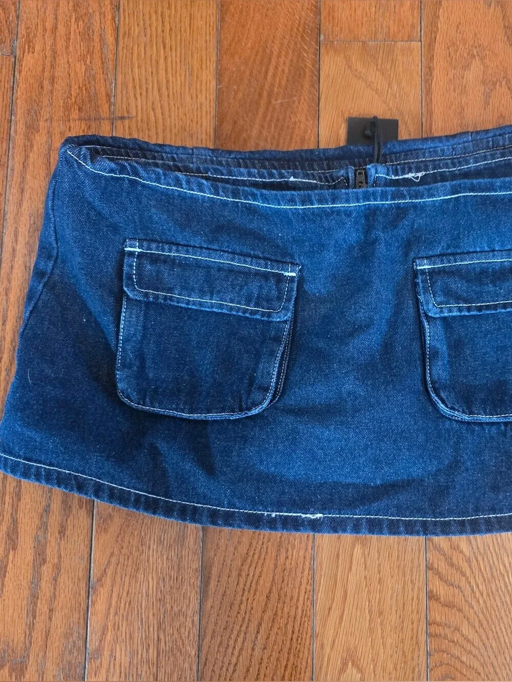 Lioness Dark Blue Denim Cargo Skort